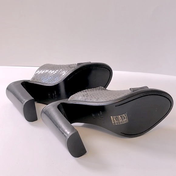 Rag & Bone 'Tristan' Suede Snake Print Leather Mule Sandals, Black, size 6.5 - Picture 13 of 16